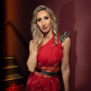 Designer red butterflies dress